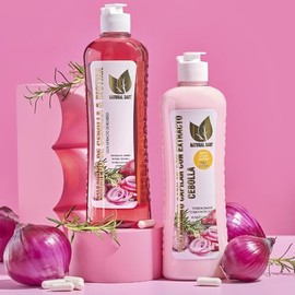 NATURAL SANT, Set Shampoo y Tratamiento de Cebolla, Romero y Biotina, Ayuda a Fortalecer el Cuero Cabelludo, 500 ml c/u