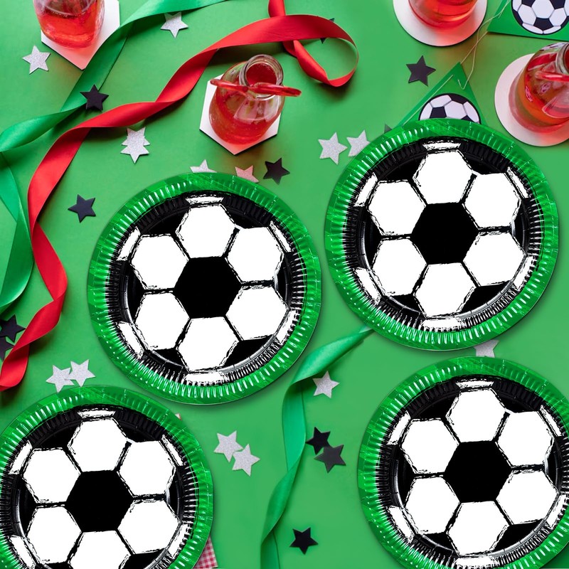 BFB 9in Football Dinner Plates Set 50 Pack Disposable Paper