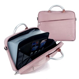 KaAutoler Accordian File Organizer with Handle,Folder with Zipper & Labels,12 Pocket Expanding File Folder with Multi-Pockets Paper Folder for Letter A4 Files | Receipt and More (Pink)