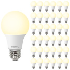DEGNJU 36 Pack LED Light Bulbs Soft White 2700K, 60 Watt Equivalent LED Bulbs, A19 Standard Bulbs, 800 LM, 15000 Hours, E26 Base, Non-Dimmable, 8W White LED Bulbs for Bedroom Living Room
