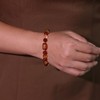 Xfoxstal Feng Shui Bracelet Citrine Stretch Agate Carving Sutra Beads