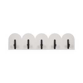 Sagebrook Home White 24" Wall Hooks - Elegant 5-Arch Design, Robust MDF and Iron, Home Organization Must-Have