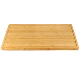 BambooMN Heavy Duty Premium Bamboo Cutting Board - Vertical Cut - Grooved - 24" x 12" x 1" - 2 Piece