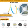 Clearhill 12V COB 480LED Strip Lights,16.4FT/5M（No Power Supply）,Green,480LEDs/M,with 5521DC Female