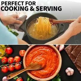 Vensure Wooden Spoons for Cooking 6 - Piece, Natural Teak Wooden Kitchen Utensils Set, Cooking Utensils Set with Long & Comfort Grip, Wooden Spoons Spatula Set Perfect for Non-Stick Cookware