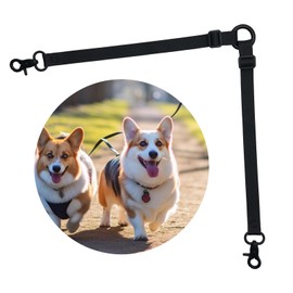 Double Headed Hook pet Safety Nylon 2-Way Coupler with Nickel-Plated Swivel Clip (DK0970-BLK-UP-1P)
