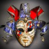 iLoveMasks Blue Red Classic Jester Musical Joker Full Face Venetian