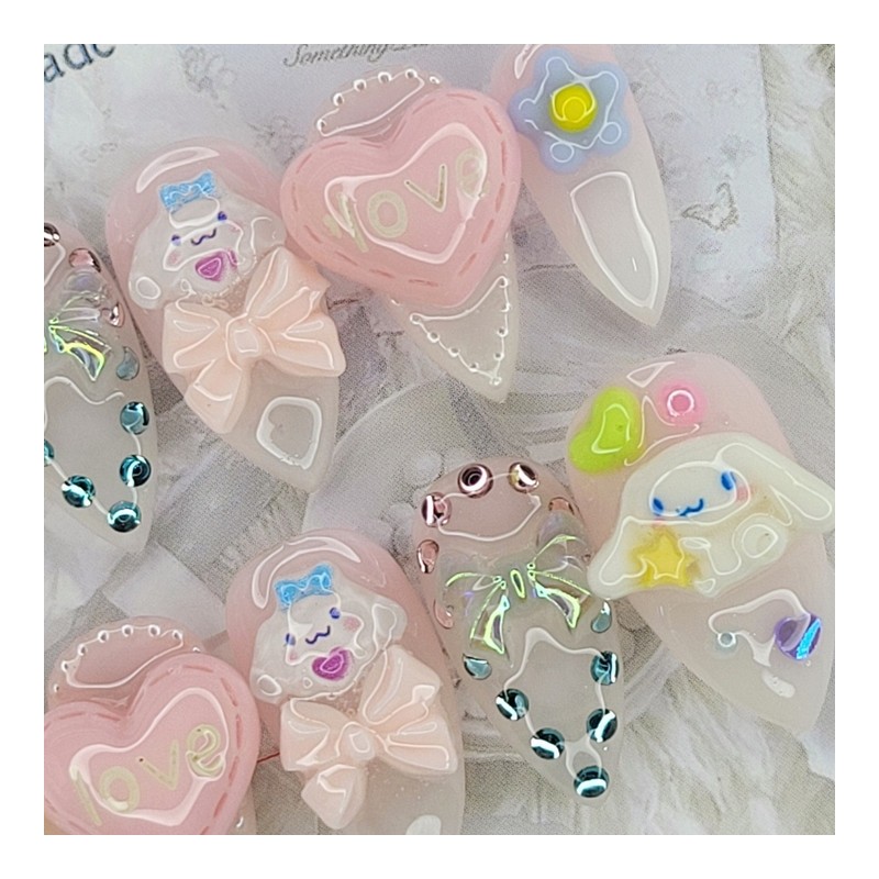 Mongsil Doll Handmade Nail Tips - Square S / 몽실인형