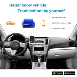 Panlong OBD2 Scanner Bluetooth OBDII Diagnostic Tool Car Code Reader Turn Off Check Engine Light Support Android Torque App