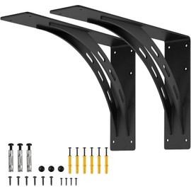 PICESA 20 inch x 13.5 inch Heavy Duty Shelf Brackets , Metal Mantel Brackets (Set of 2) Fireplace Mantel Brackets - Countertop Support , Max Load 1100 Lbs (20‘’ x 13.5 ‘’)