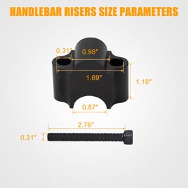 RANSOTO 7/8" Handlebar Risers Mount Clamp Handle Bar Riser 30mm Height Compatible with Kawasaki Honda Suzuki ATV Dirt Bike Yamaha MT-07 MT-09