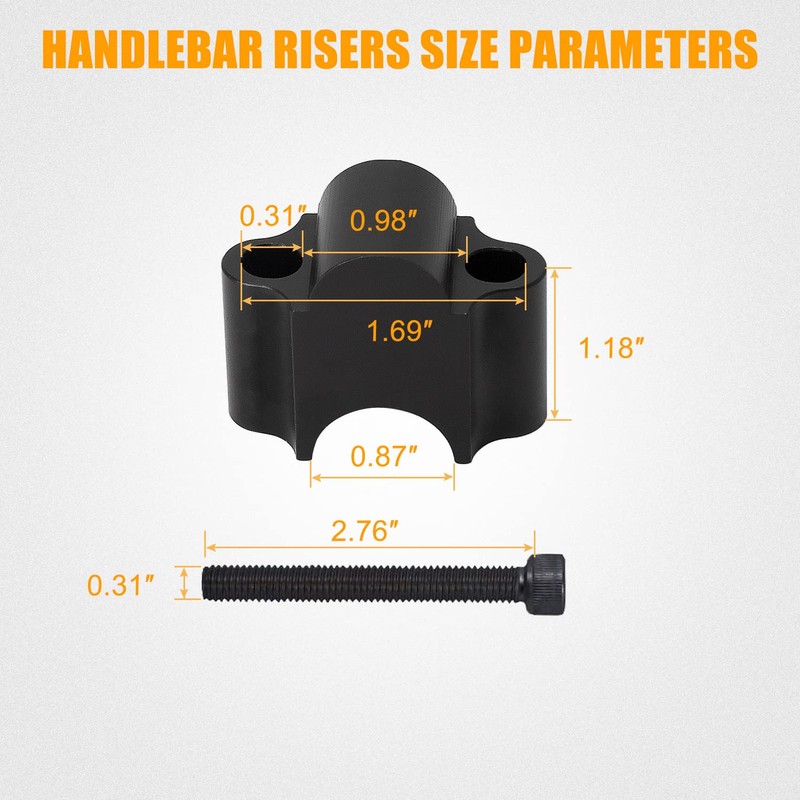 RANSOTO 7/8" Handlebar Risers Mount Clamp Handle Bar Riser 30mm