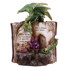Hoard Finders Dragon with Book Crystal Figurine