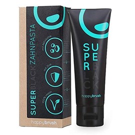 happybrush SuperBlack Toothpaste 75ml (Pack of 3) Vegan