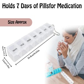 2 Stück Medikamenten-Organizer Tablettendose Pillendose, 7 Tage Tragbare Pillendose Wochendosierer Kleine Eicht Zu Öffnen für Unterwegs, Handlicher und Feuchtigkeitsbeständiger