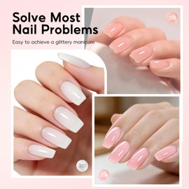 Peacecolor Builder Nail Gel for Nails 6 Colors Pink Clear Nude Orange Builder Nail Gel Kit Apex Thickening Extension Strengthen Rubber Base Gel Polish DIY Salon at Home