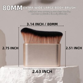 GOERTI Bronze Tan Tanning Body Makeup Brush - Kabuki Brush for Self Tanner, Leg Makeup, Self Tanning Applicator for Face, Blend & Blur Body Brush Applicator for Hands, Arms, Feet, Chest/Neck