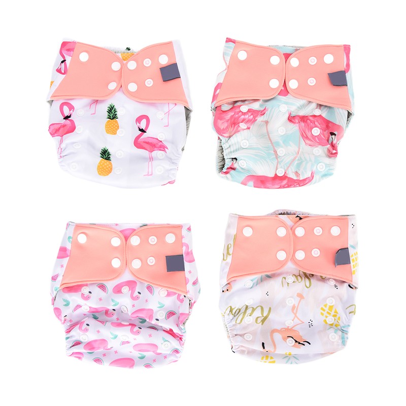 4 Pcs Baby Cloth Diapers Adjustable Washable Reusable Diapers for