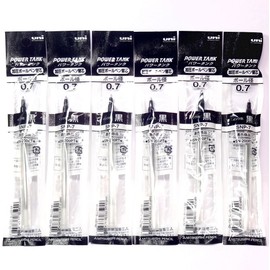 Uni-ball Power Tank Ballpoint Pen Black Ink Refills, 0.7mm, SNP7.24, Set of 6 (Japan import) [Komainu-Dou Original Package]