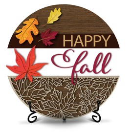 patcate Happy Fall Desk Decor, 8 Inch Autumn Maple Leaves Table Centerpieces, Thanksgiving Gifts for Home Farmhouse Decorations - A13