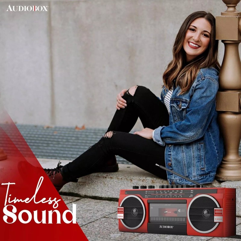 Audiobox Cassette Radio Player MP3 & Recorder W AM/FM/SW Bluetooth