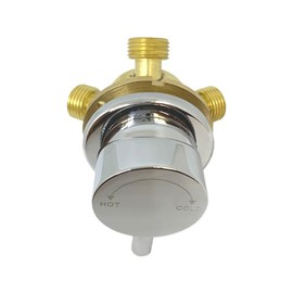 VTD Pedicure Spa Parts REPLACEMENT Sprayer Head/3-way Faucet Mixer/Overflow Kit/P-Trap/Stopper/Spa Led Light/Power Control/Air Button/UPC Hot Cold Hose/Drain Pump (Silver - 3way FAUCET MIXER)