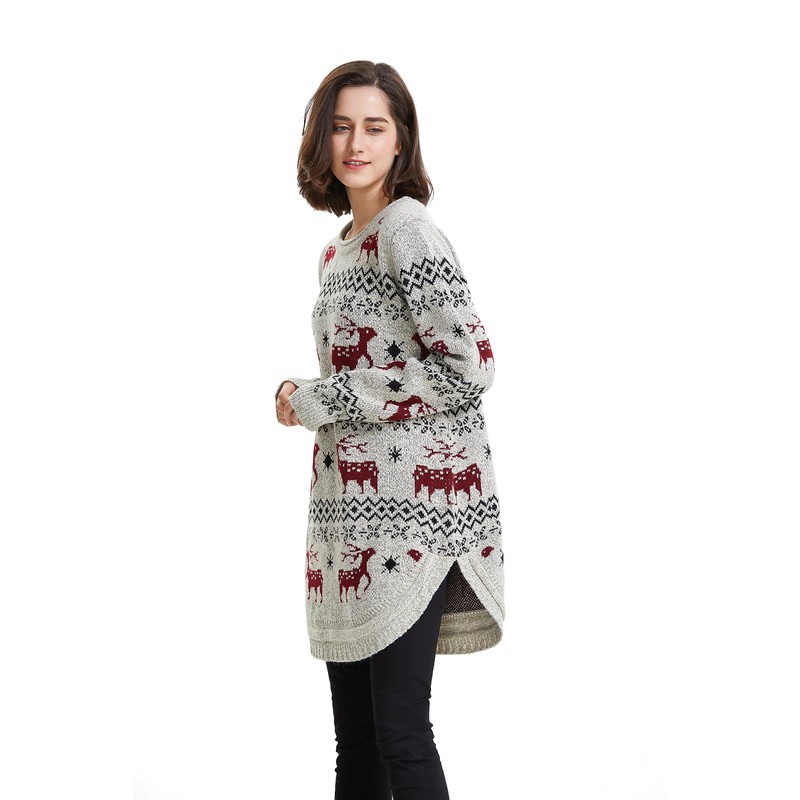 Reindeer Snowflake Christmas Pullover for Women Jumper - xl