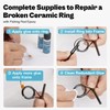 Fishing Rod Repair Kit, Ceramic Eyelet Inserts Replacement Kit with