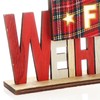 com-four® LED decorative stand made of wood, illuminated lettering on
