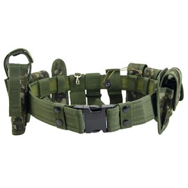 HipierFx 10 in 1 Tactical Duty Belt - Military Police Battle Belt Versatile Modular Equipment System for Law Enforcement and Outdoor Enthusiasts (Green)