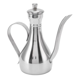 Health Gear Oil Dispenser Bottle with Lid Olive Oil Dispenser, 304 Stainless Steel Leak Proof Non Drip Oil Dispenser Vinegar Cruet Pourer Oil Pot Vinegar Pot Soy Sauce Bottle 350ml