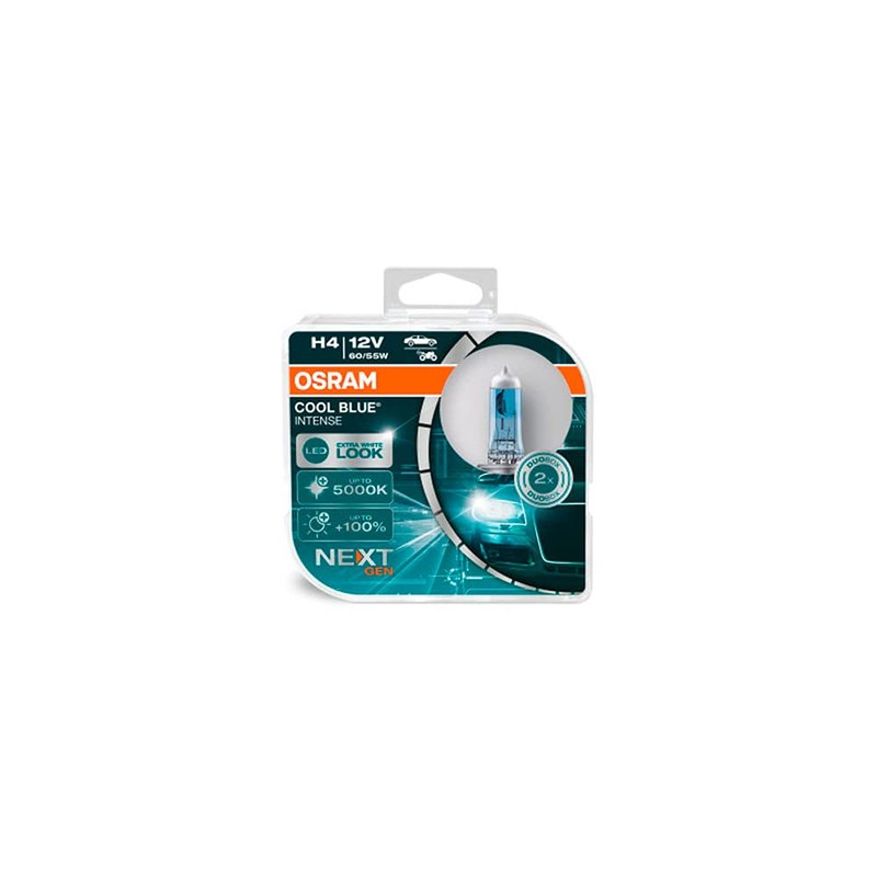 OSRAM COOL BLUE INTENSE H4, 100% más de brillo, hasta