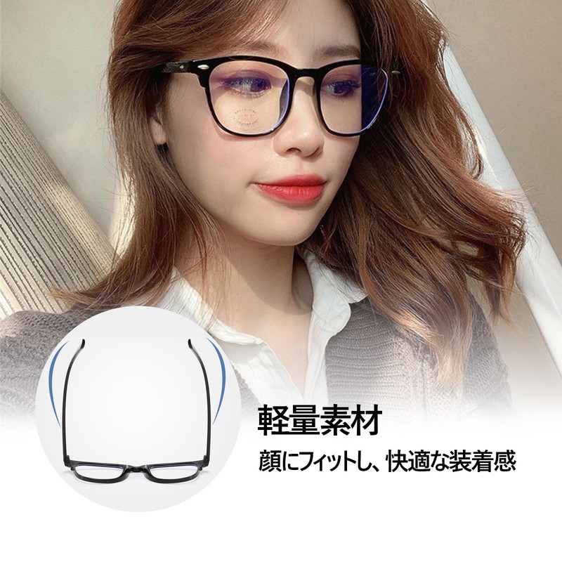 Solxion Blue Light Cut Date Glasses, Thick Cell Frame, PC