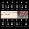 Venares Pack of 120 Short Almond Nail Tips for Gel