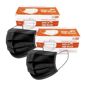 face mask Black dental mask summer large size 100 sheets / 블랙 덴탈마스크 여름용 대형 100매