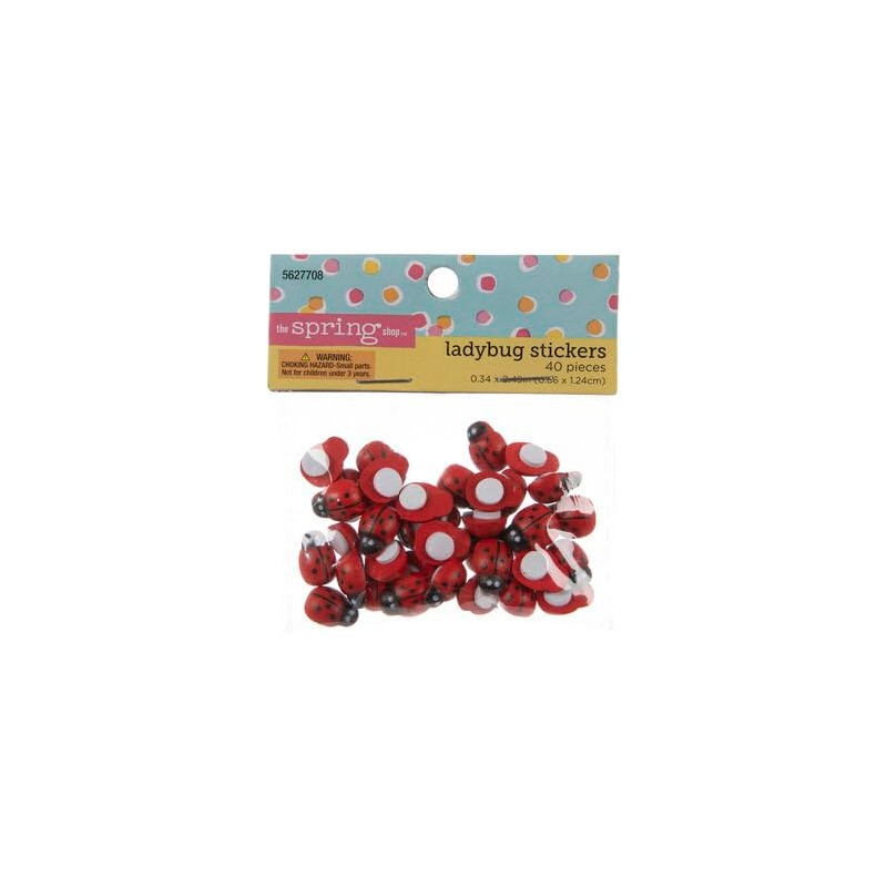 Mini Ladybug 3D Stickers - 40 Pieces