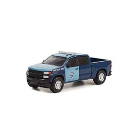 2021 Chevy Silverado, Blue - Greenlight 43000E/48-1/64 Scale Diecast Model Toy Car