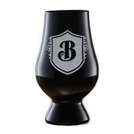 Engraved Black Glencairn Whisky Glass With Crest (Set of 4)