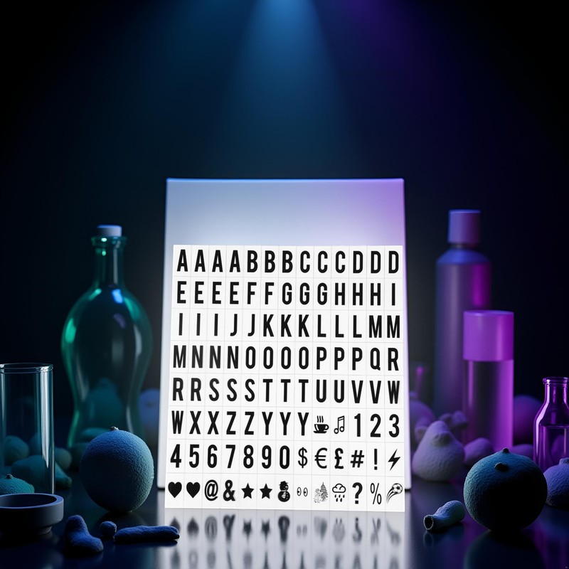 A Set 104Pcs Black Cinematic Lightbox Replacement Letters & Numbers
