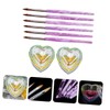 BIUDECO 2 Pack Crystal Nail Art Cups 6 Wave Brush