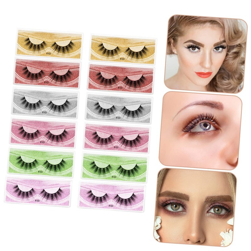 Healeved 12pairs False Eyelashes Thick and Flared Natural Look Grafting