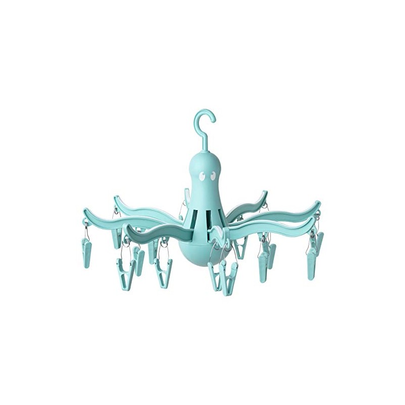 IKEA PRESSA Foldable Hanging Clothes Drying Rack 16 Clothes Pegs,Turquoise