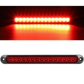 Greluma 1 Stück DC 12–24V,15 LEDs,Anhänger Brems Rücklichtleiste,wasserdicht,Stopp/BlinkerRücklichter,Lauflichter,Identifikationslicht für Offroad LKW,Pickup, Auto,Wohnmobil,UTV,ATV (rotes Licht)