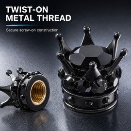 4-Piece Crown Rhinestone Tire Valve Stem Caps