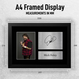 HWC Trading A4 FR Mick Foley Gifts Printed Signed Autograph Picture for WWE & WWF Memorabilia Fans - A4 Framed