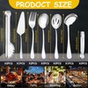 12 Pcs Silver Serving Utensils Set - Stainless Steel Large