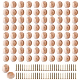 Weysat 40 Sets Closet Pole Socket Wooden Closet Rod Holders 1-3/8" Pole Bracket Rod Support with Screws for Wardrobe Hallway Bathroom Clothing Store