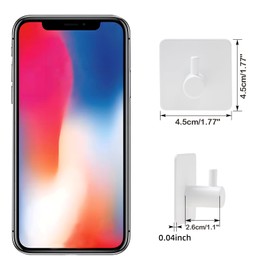 Fotosnow White Adhesive Towel Hooks Heavy Duty Wall Hooks Stick on Shower Hooks for Bathroom Kitchen Door-4Packs