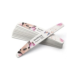 NailShine Professional Nail Files, Reusable Nail File Set (10 PCS) – Double Sided 100/180 Grit Emery Boards for Home & Salon Use, NailShine Christmas Gift Idea for Women and Nail Buffer and File Set.