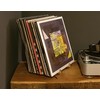 Vinyl Record Storage and Display Stand for 25-40 Records, Oak